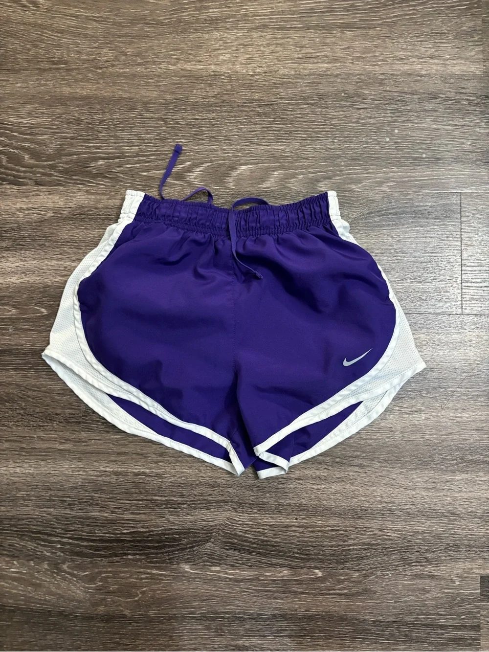 Nike Purple and White Girls' Athletic Running Shorts